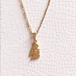 Girl Necklace Gold Washed NEW